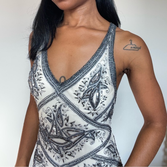 Vintage Beaded Silk Dress - Picture 3 of 17